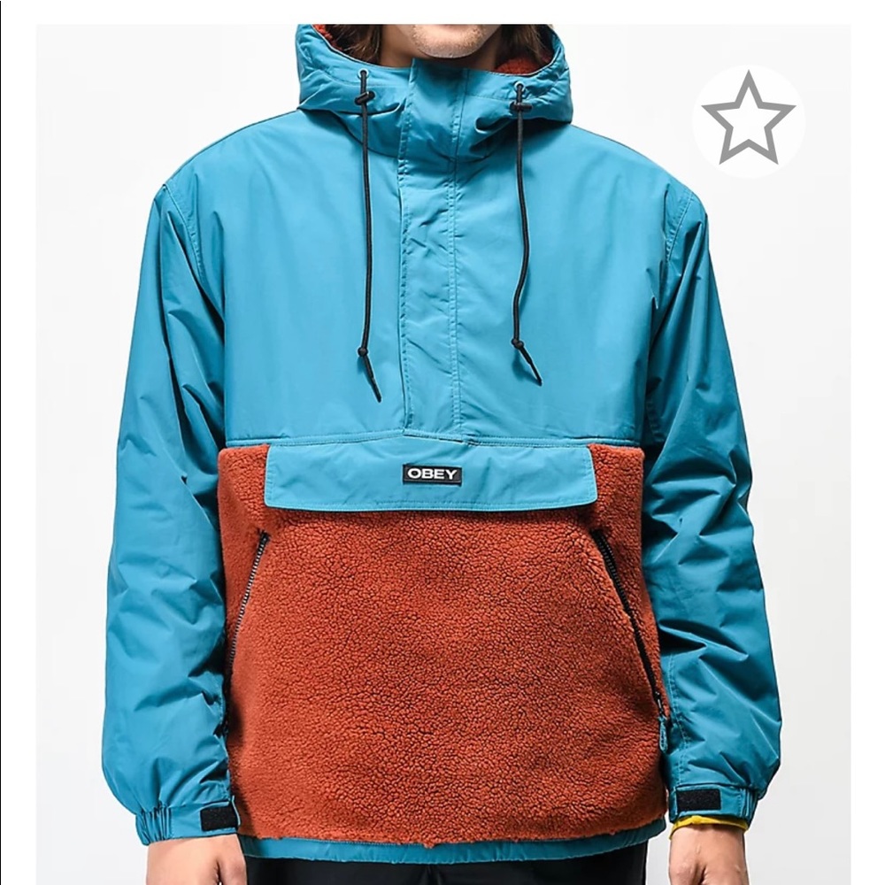 Host Pick Obey Teal Split Anorak Jacket - image 1